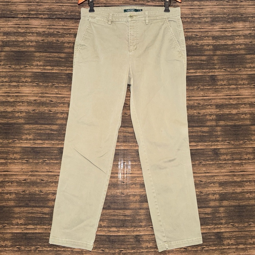 Lauren Ralph Lauren Chino Pants Womens 10 Green Preppy City Twill